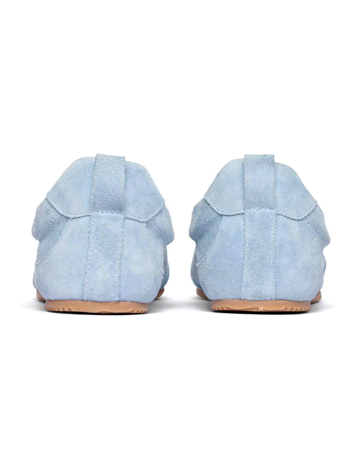 Blue Cow Suede Square-Toe Chic Lace-Up Ballet Sneakers