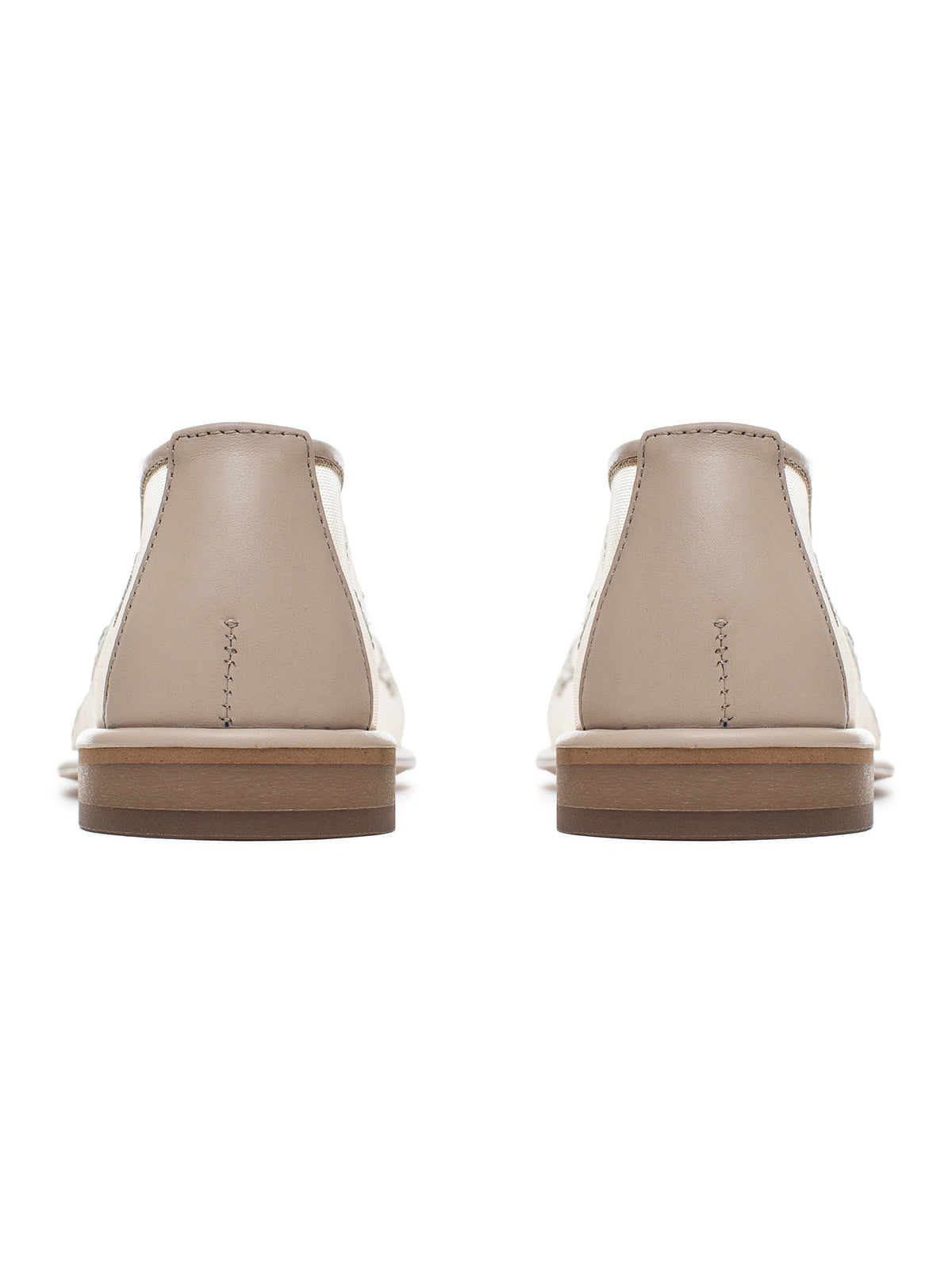 Nude Mesh Round-Toe Wildflowers Embroidery Mary Jane Ballet Flats