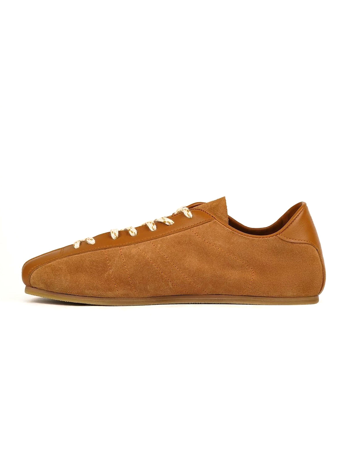 Square-Toe Classic Lace-Up Chic Flats Sneakers - Brown