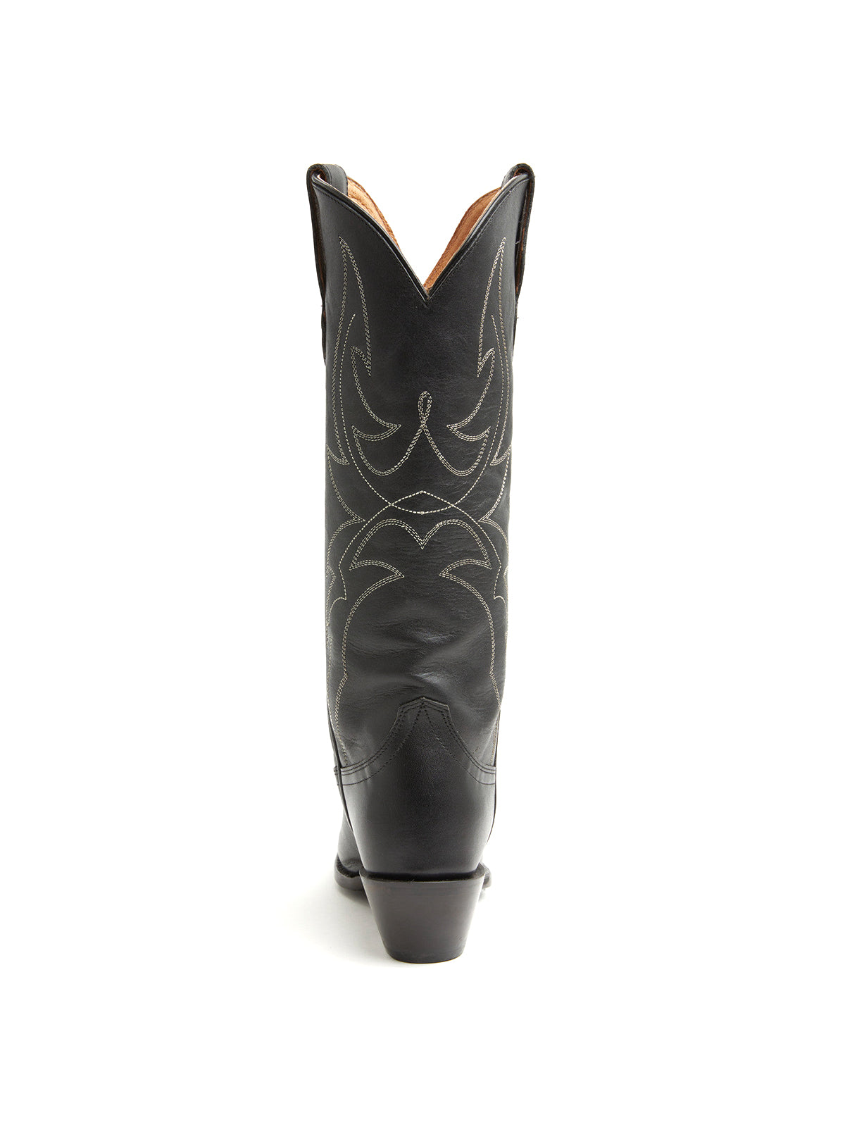 Black Snip-Toe Embroidery Classic Wide Calf Knee High Cowgirl Boots