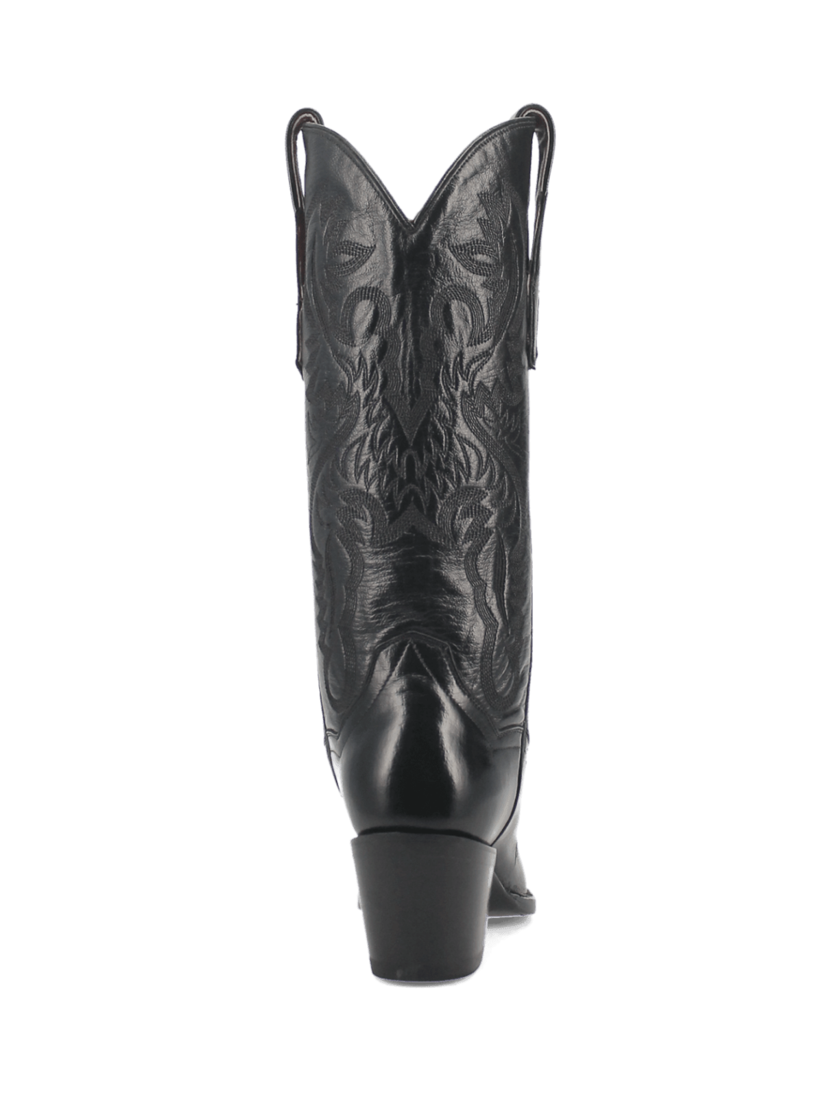 Black Snip-Toe Western Embroidery Wide Mid Calf Cowgirl Boots