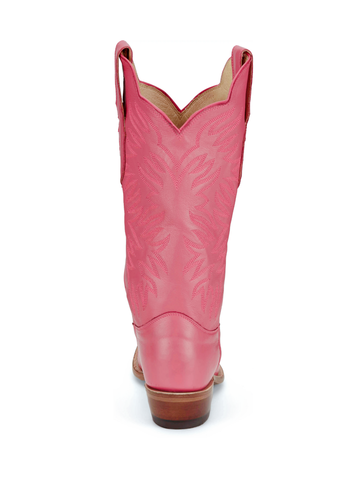 Pink Square-Toe Embroidery Tall Wide Mid Calf Cowgirl Boots