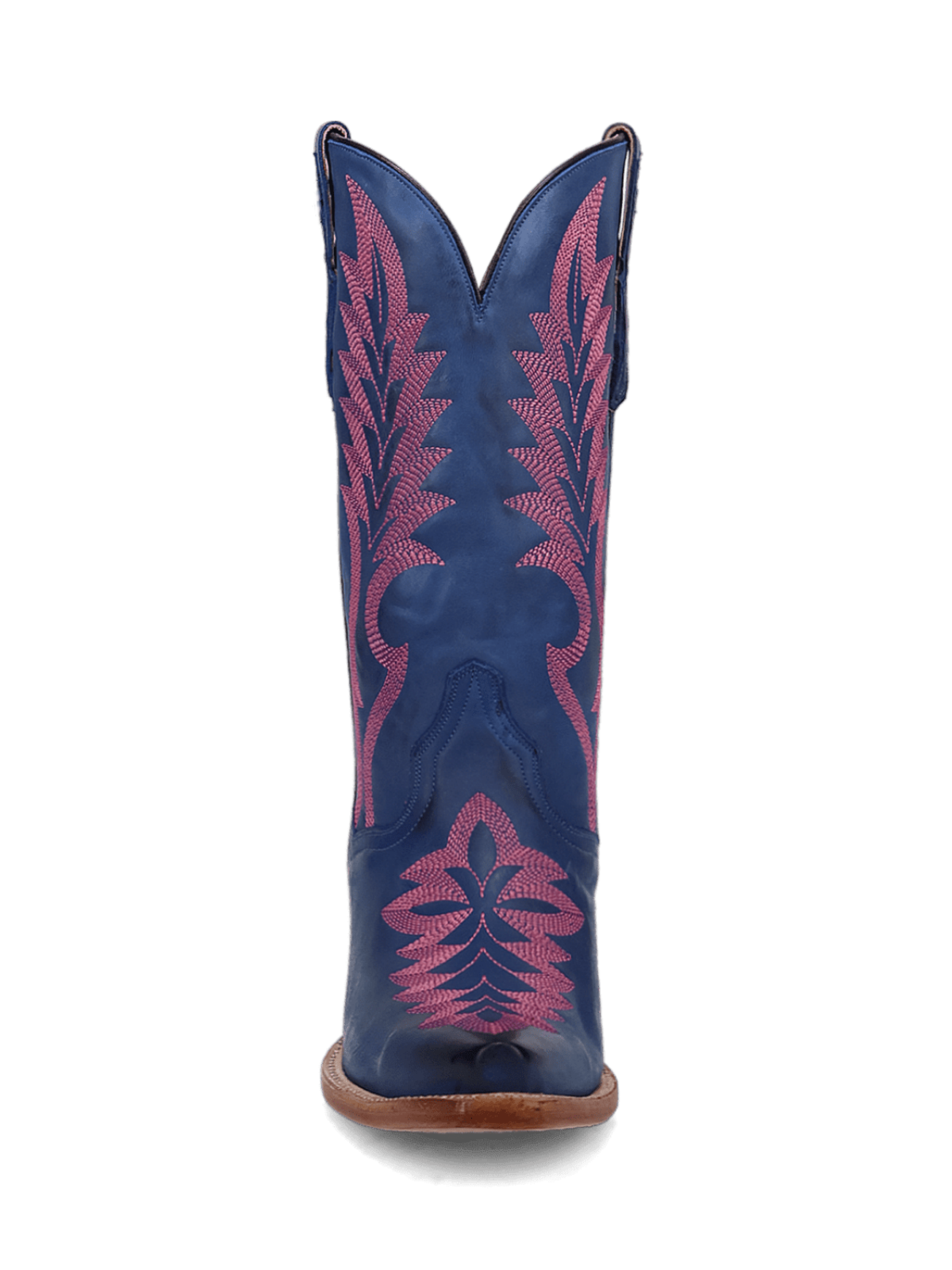 Blue Leaf Embroidery Snip-Toe Tall Wide Mid Calf Cowgirl Boots