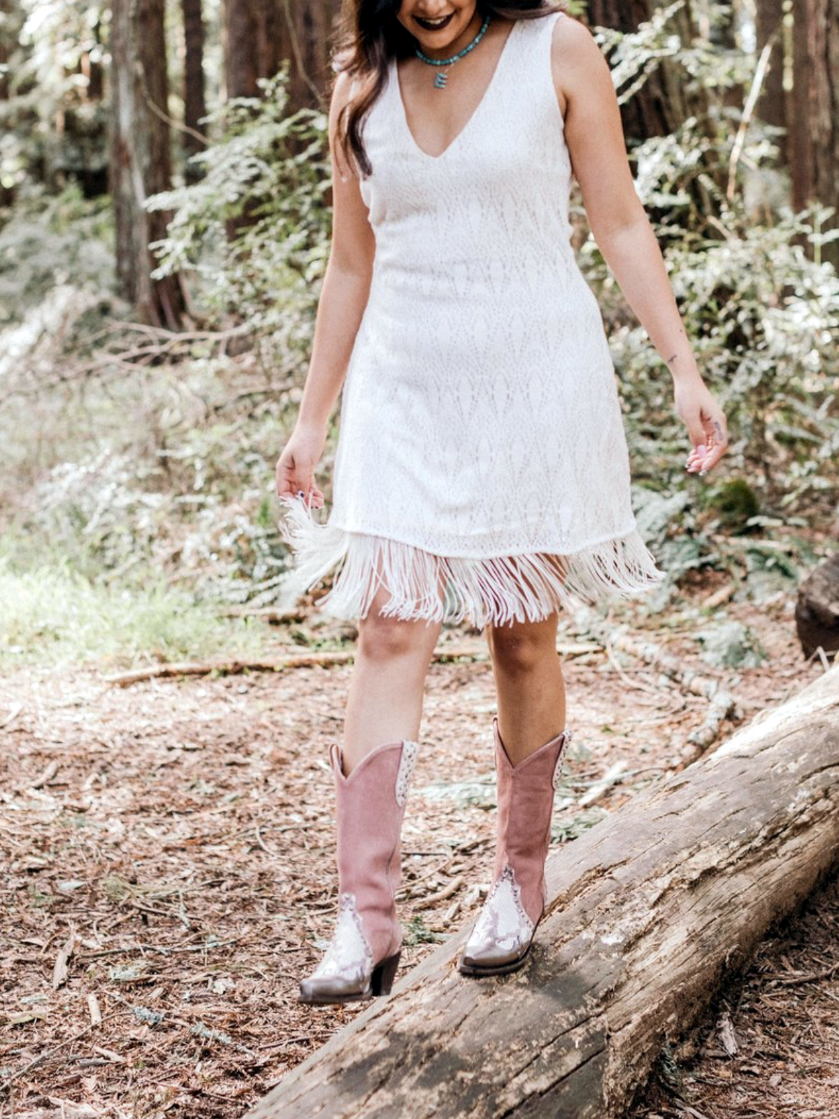 Contrast Snakeskin And Pink Faux Suede Studded Applique Snip-Toe Wide Mid Calf Cowgirl Boots