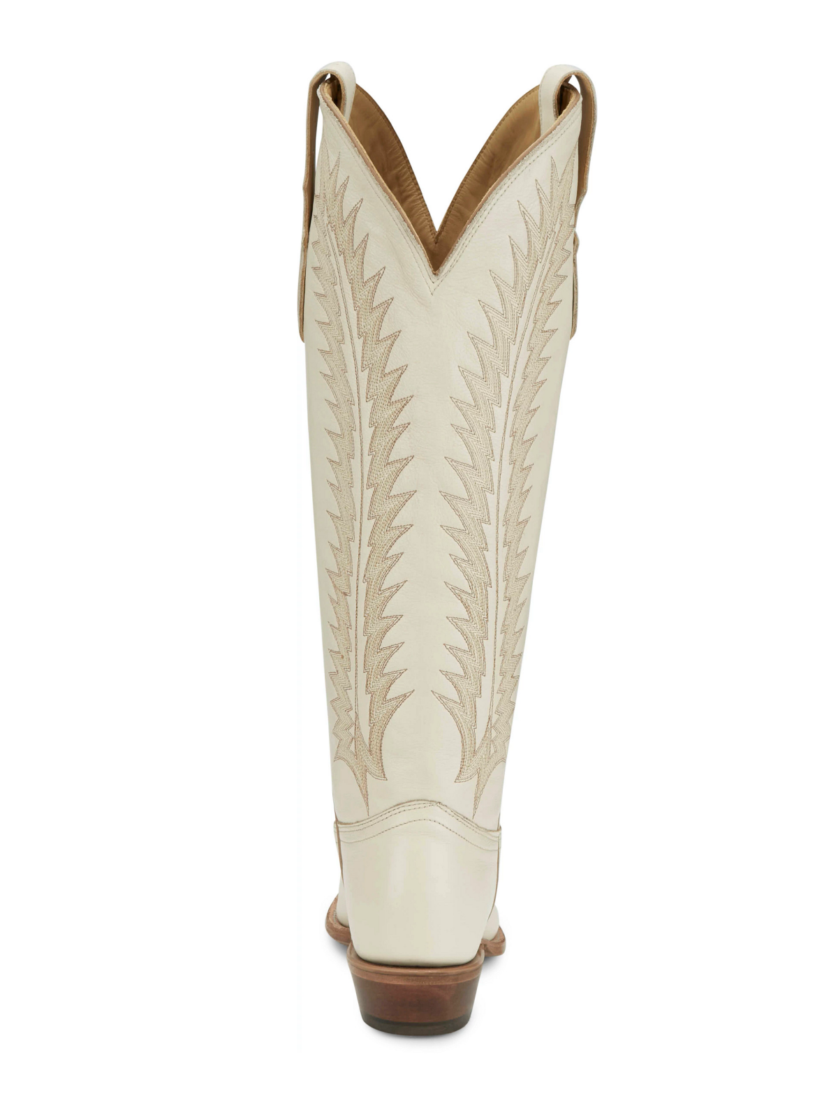 Bone Snip-Toe Wide Calf Embroidery Tall Knee High Cowgirl Boots