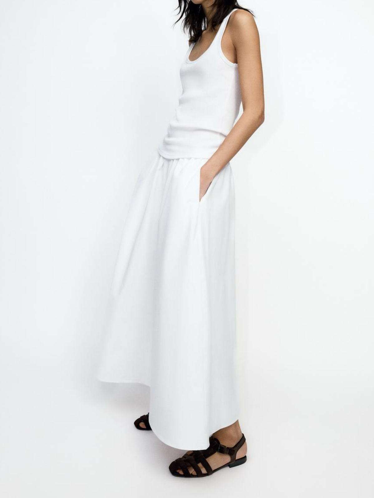 Brown Velvet Square-Toe Front And Ankle Straps Fisherman Sandals