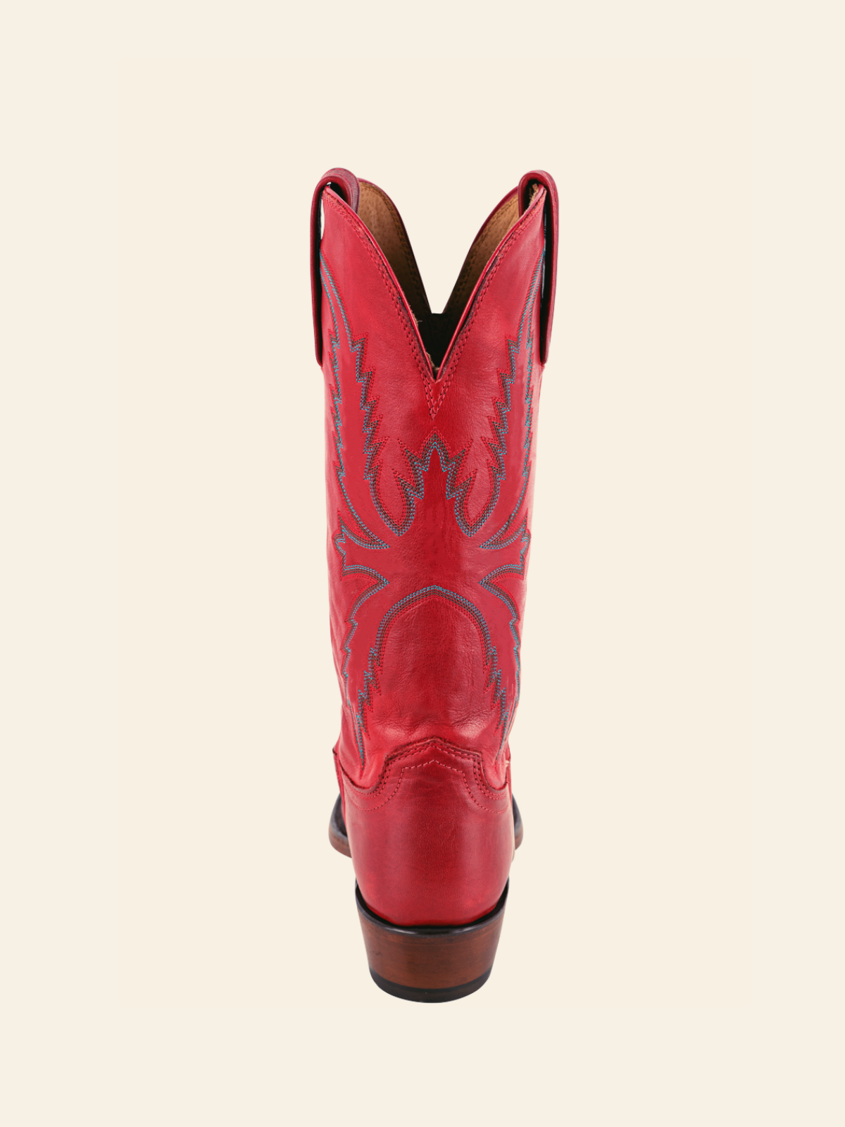 Red Embroidery Snip-Toe Cowgirl Boots Wide Mid Calf Western Tall Boots