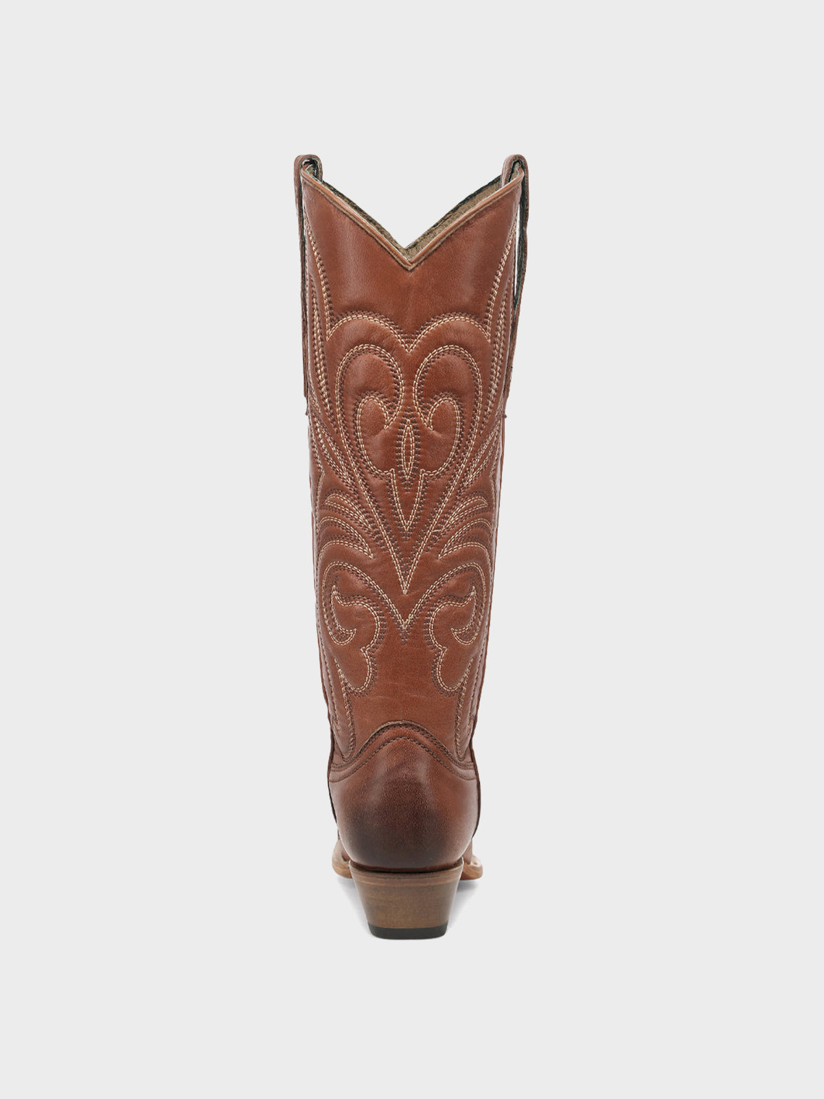 Dark Tan Snip-Toe Chic Western Embroidery Knee High Cowgirl Boots