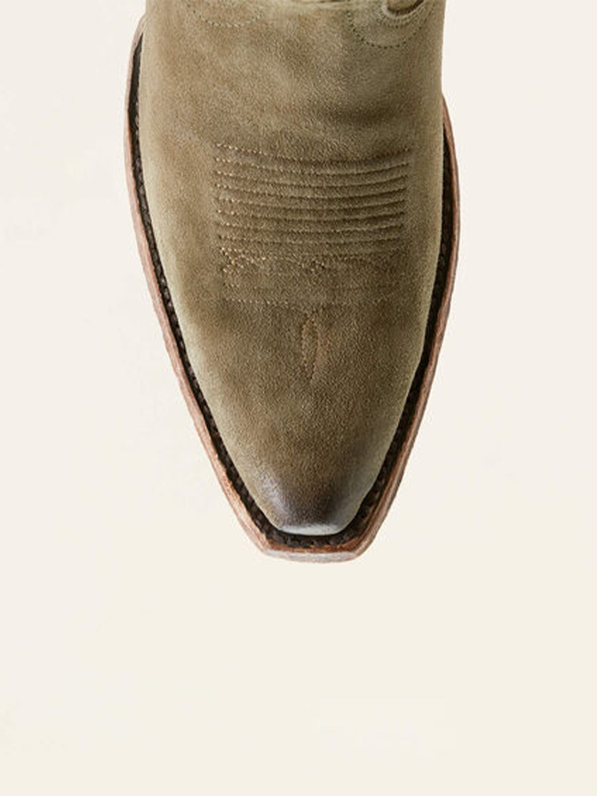 Faux Suede Embroidery Snip-Toe Mid Calf Cowgirl Boots - Green