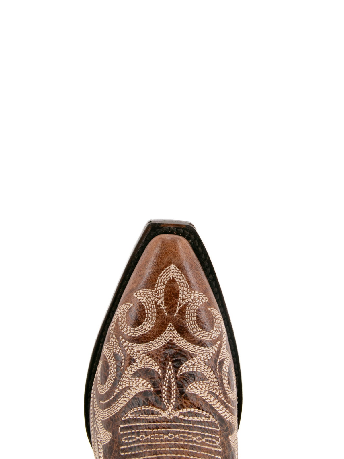 Distressed Camel Embroidery Snip-Toe Tall Half-Zip Knee High Cowgirl Boots