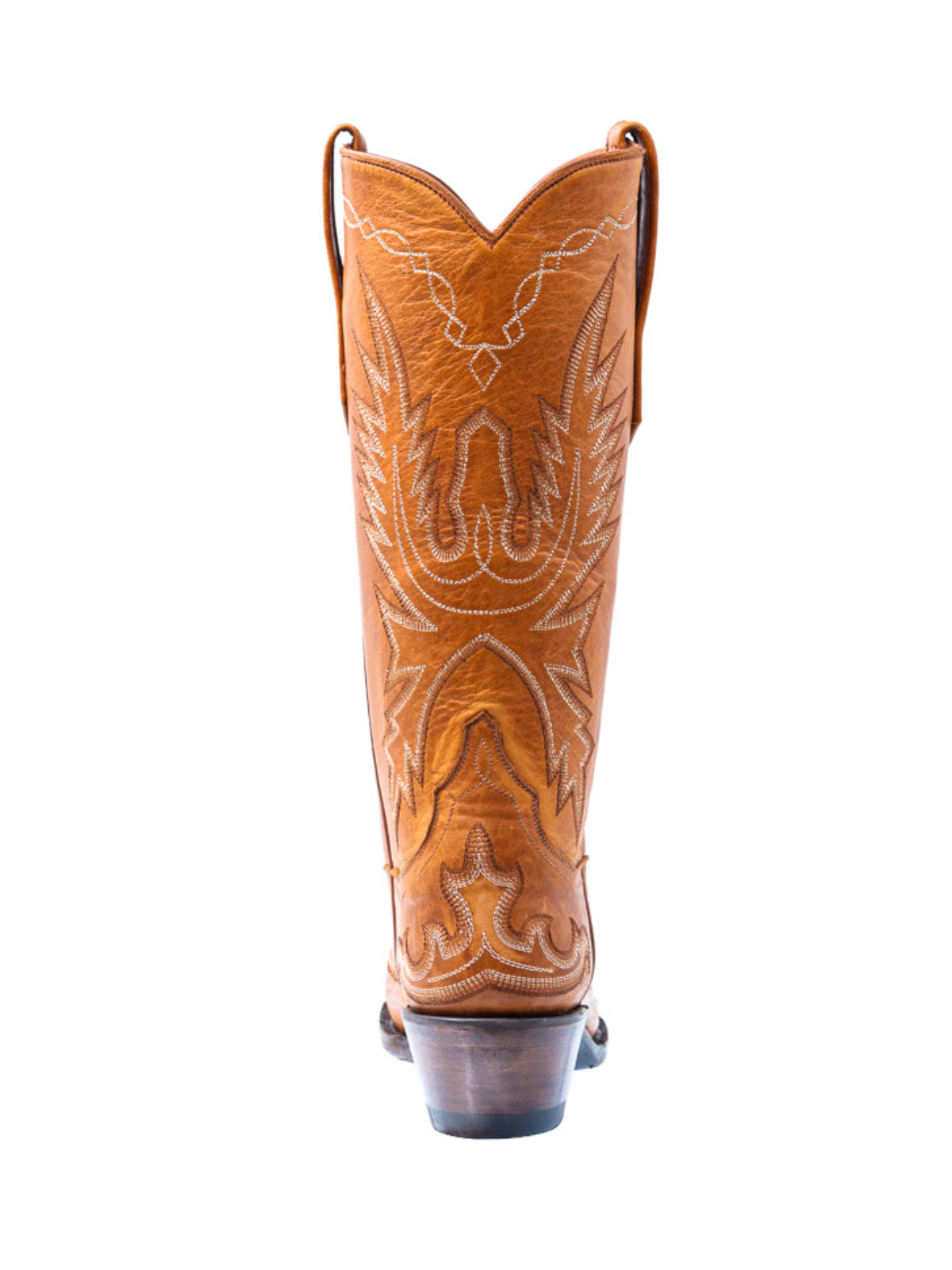 Snip-Toe Classic Embroidery Wide Mid Calf Tall Cowgirl Boots - Cognac