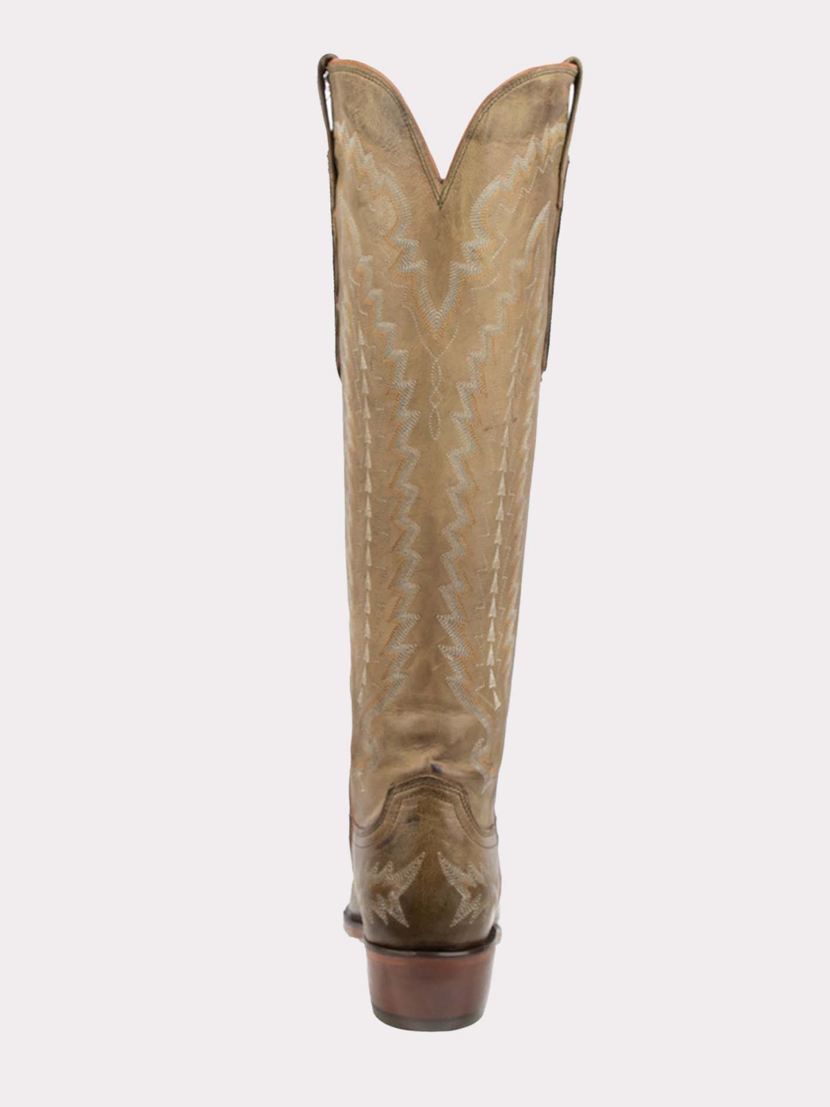 Snip-Toe Embroidery Wide Calf Knee High Tall Cowgirl Boots - Green