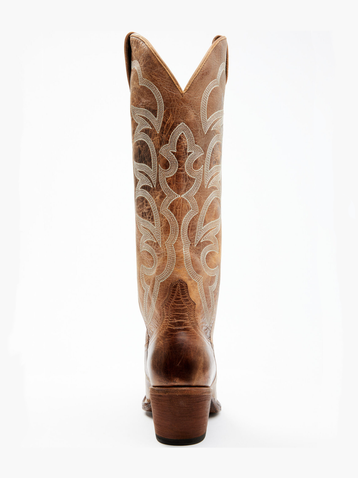 Tan Embroidery Snip-Toe Tall Wide Mid Calf Cowboy Boots For Women