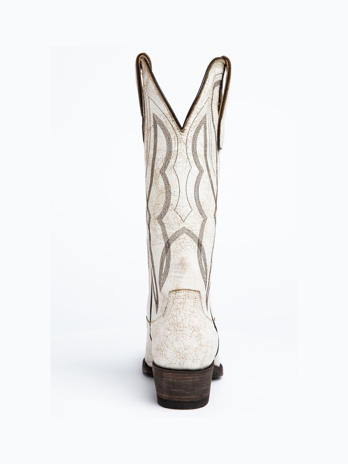 White Embroidery Crinkle Snip-Toe Wide Mid Calf Cowgirl Tall Boots