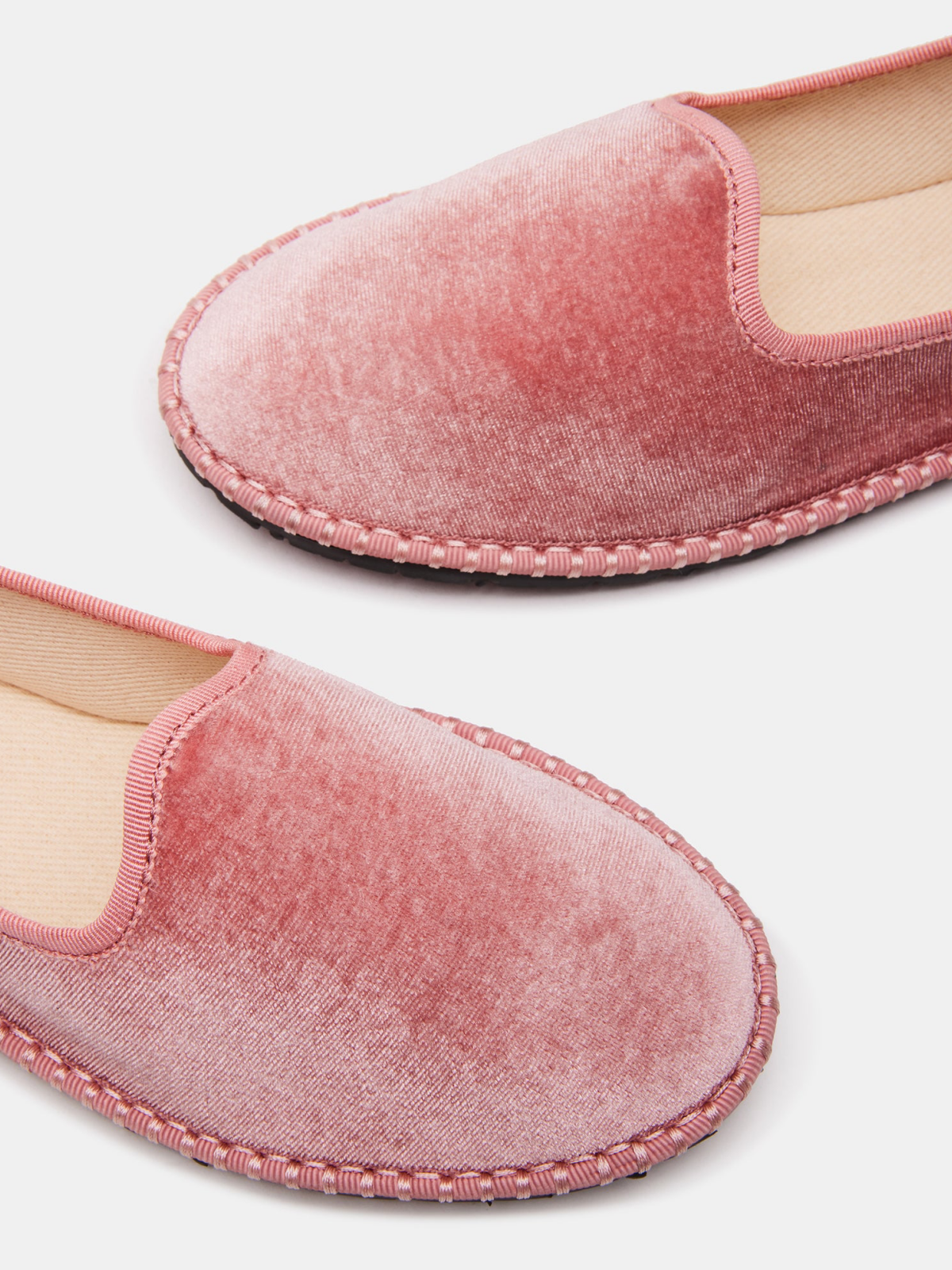 Velvet Round-Toe Slip-On Soft Loafer Flats - Pink