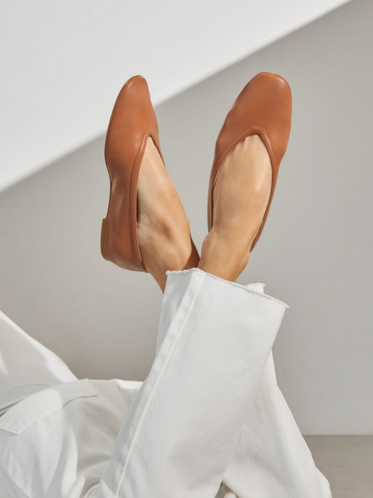 Burnt Orange Vegan Leather Square Toe Slip-On Ballet Flats