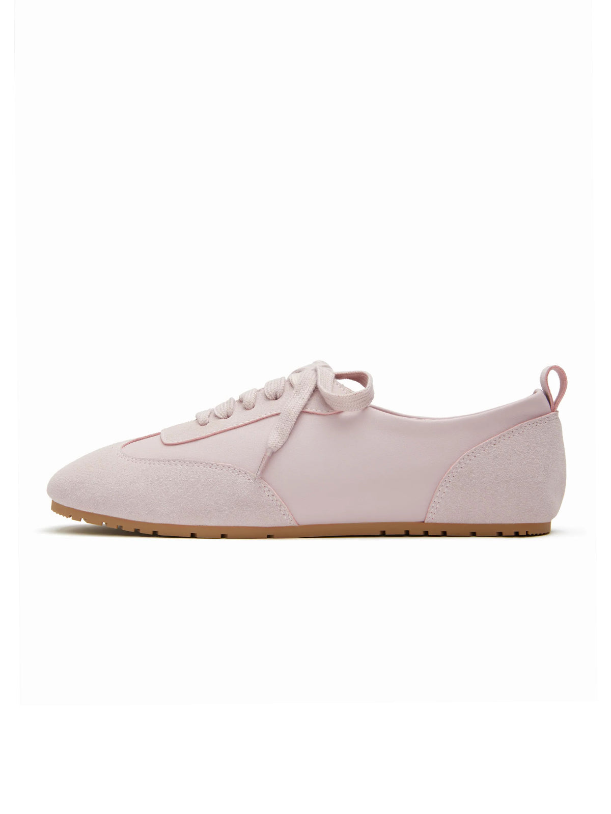 Gray Purple Cow Suede And Vegan Leather Square-Toe Lace-Up Sneakers