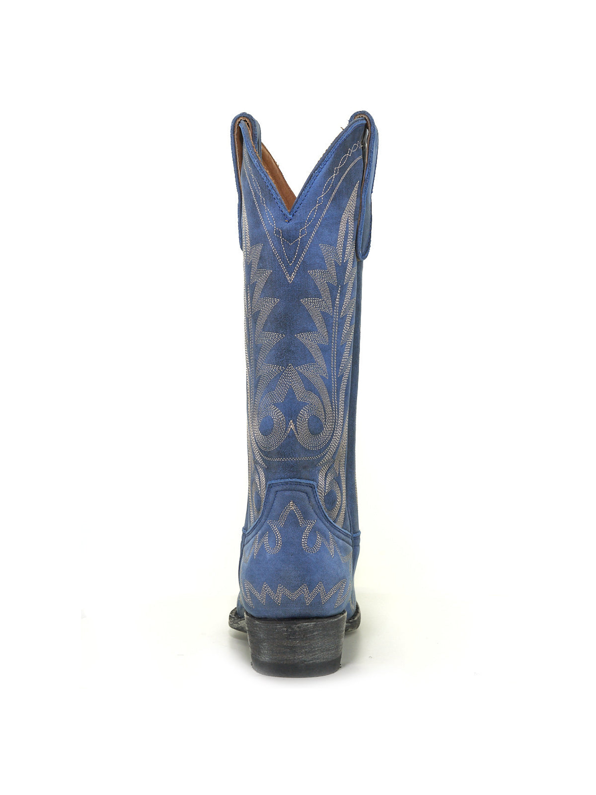 Chic Embroidery Snip-Toe Classic Mid Calf Cowgirl Boots - Blue