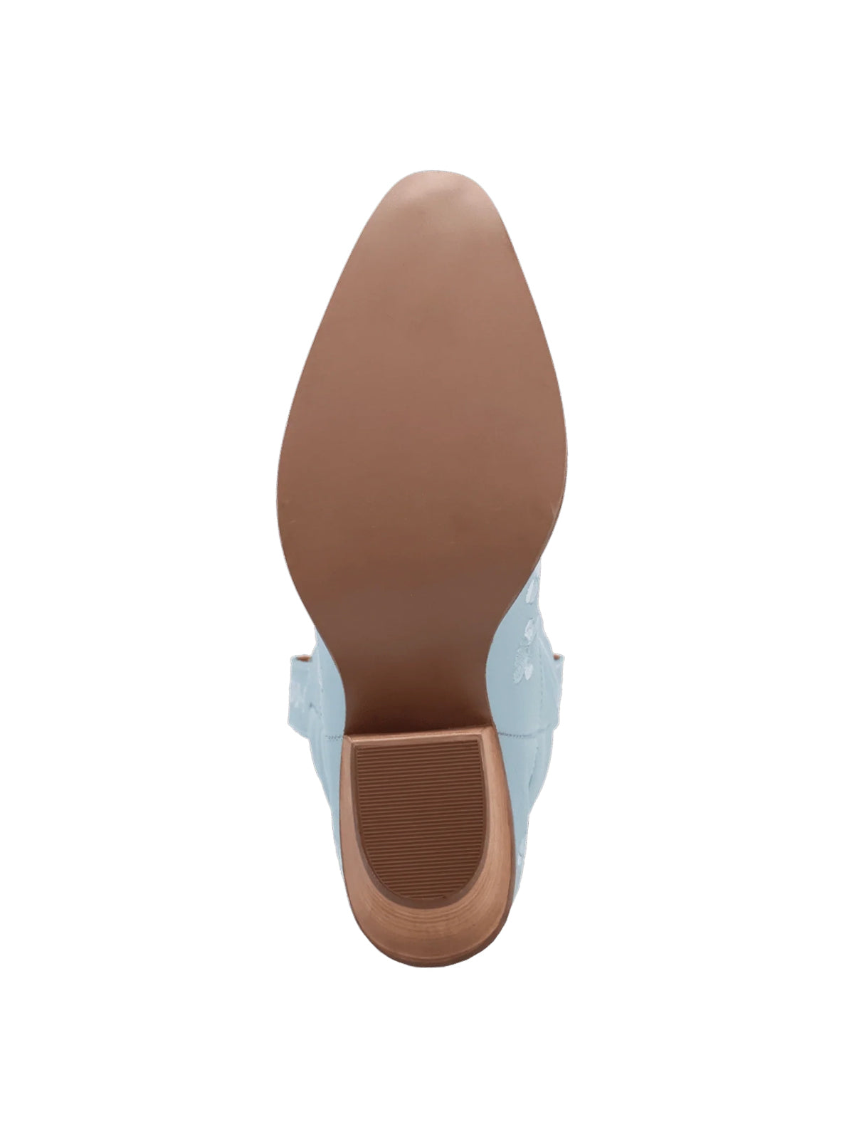 Flowers Embroidery Snip-Toe Mid Calf Cowgirl Boots - Blue