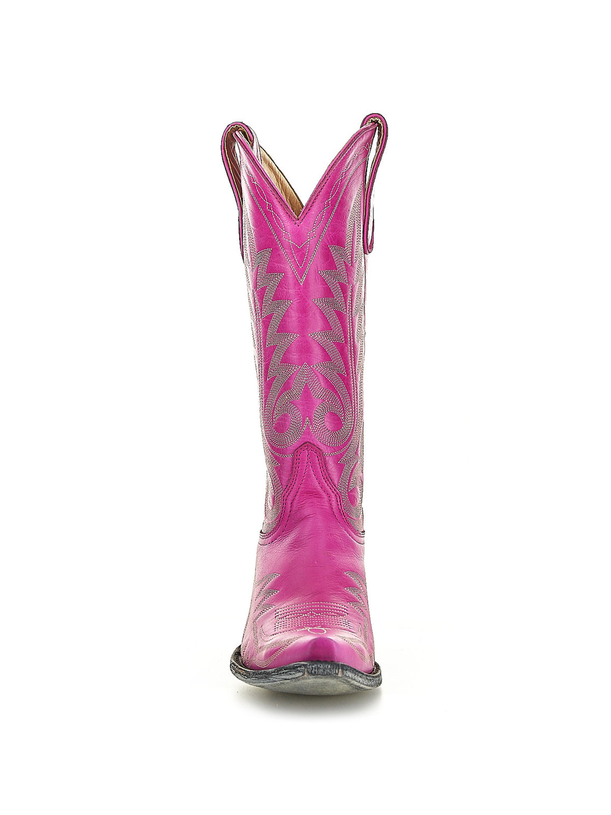 Chic Embroidery Snip-Toe Classic Mid Calf Cowgirl Boots - Pink