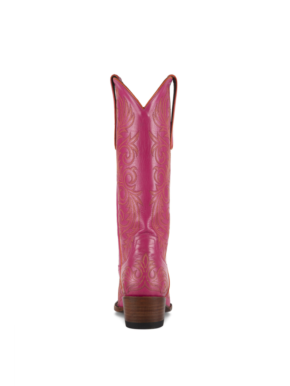 Pink Snip-Toe Embroidery Wide Mid Calf Cowgirl Tall Boots