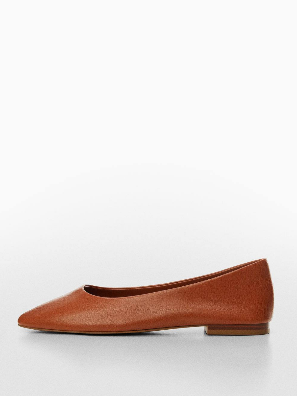 Tawny Vegan Leather Ballet Flats With Square Toe