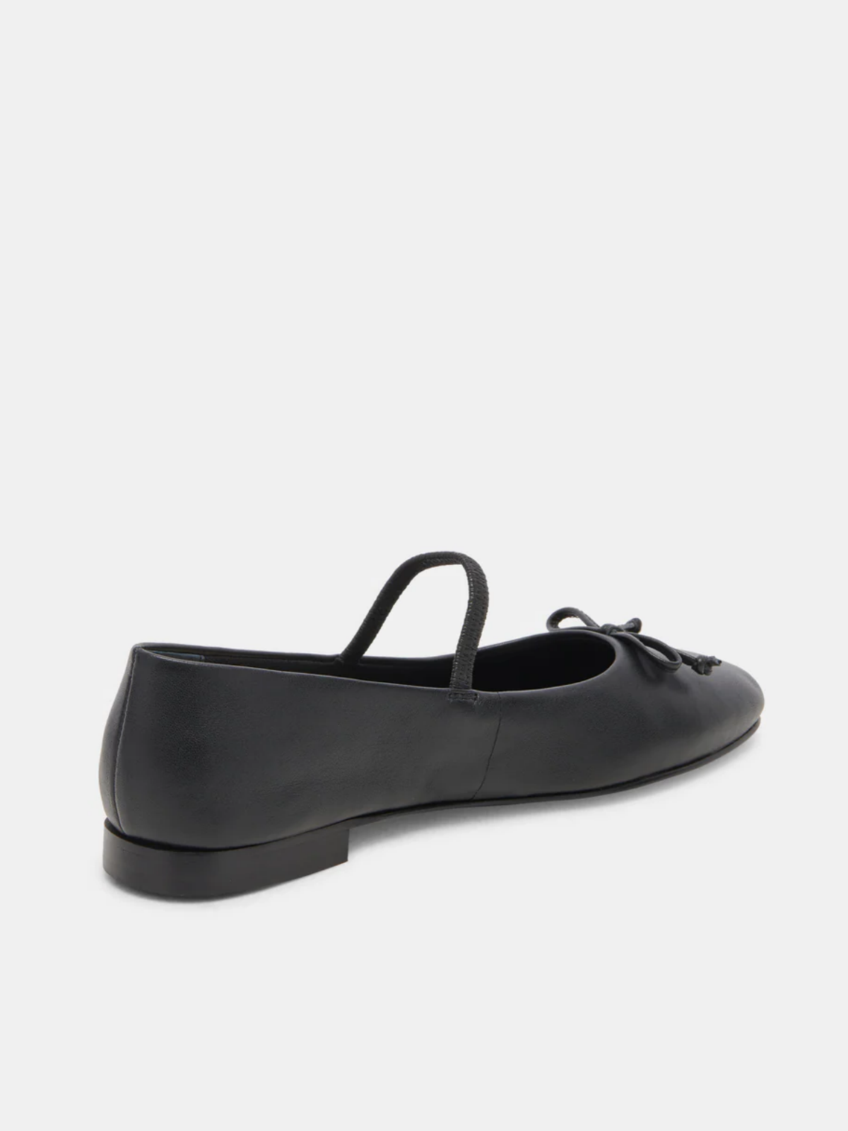 Black Bow Round-Toe Ballet Flats Elastic Strap Mary Janes