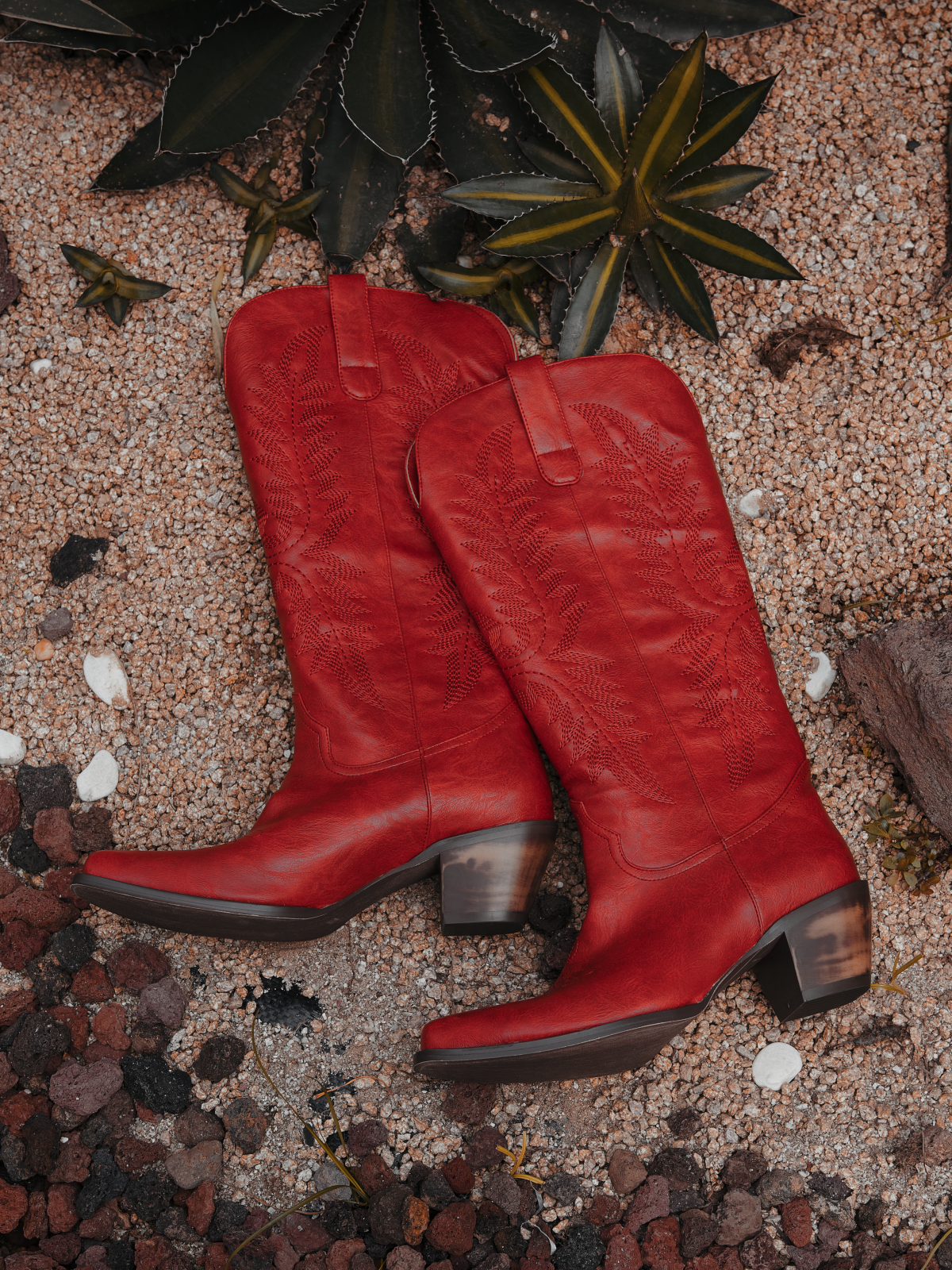 Red Calf Riding Boot Red Western Wide Calf Cowgirl Boots With Grass Embroidery – Fuchsia Boots