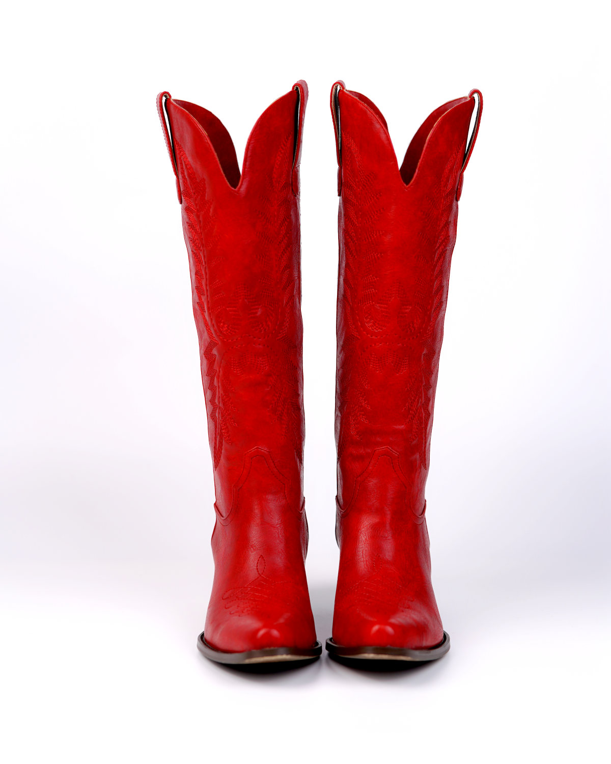 Medium Red Riding Boots Red Western Wide Calf Cowgirl Boots With Grass Embroidery – Fuchsia Boots