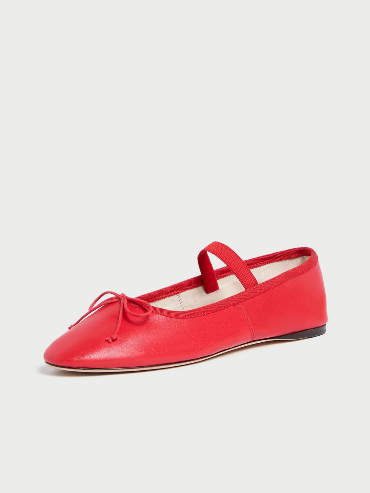 Red Bow Ballet Flats Mary Janes With Elastic Band