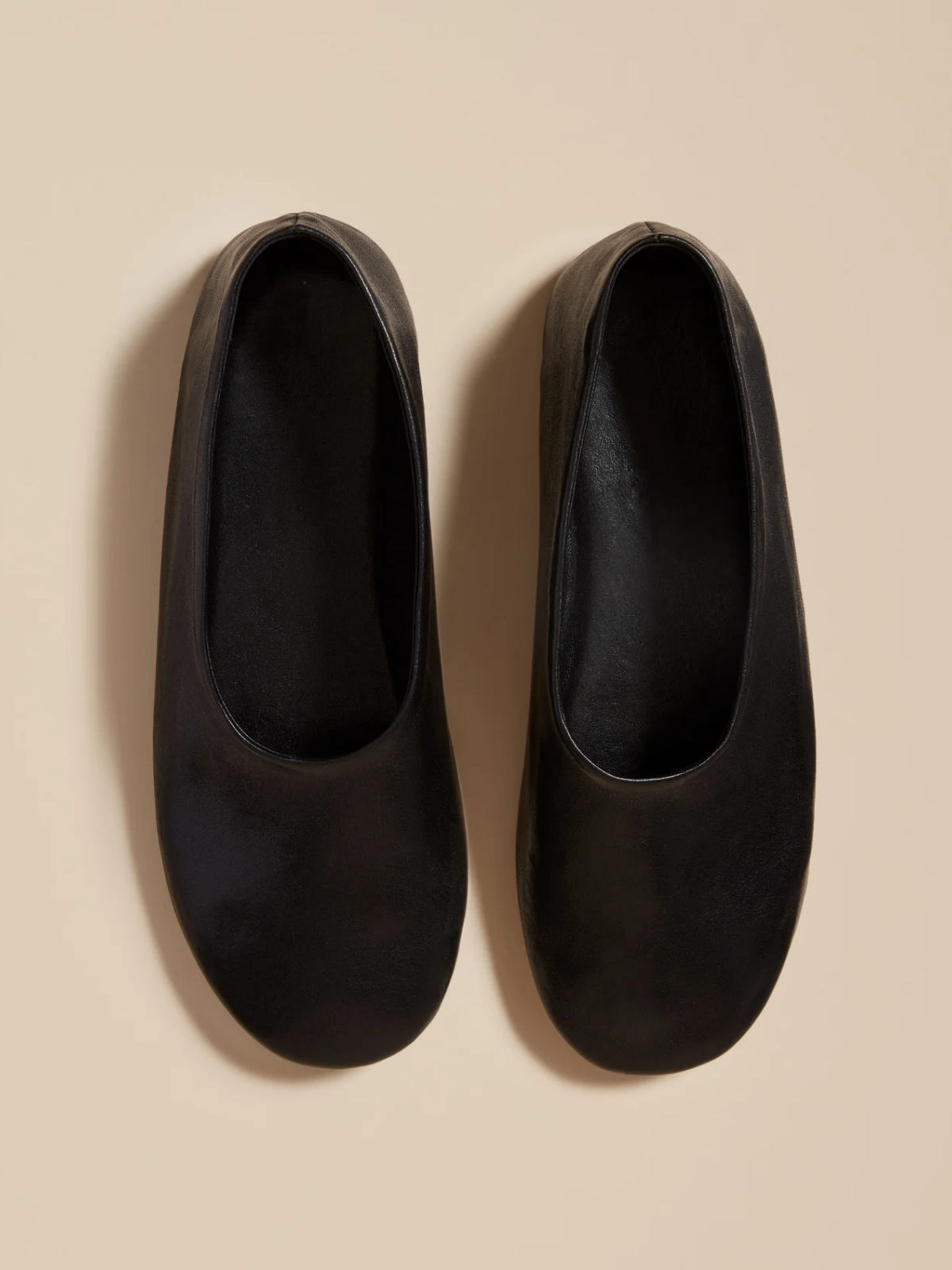 Black Vegan Leather Round-Toe Slip-On Ballet Flats