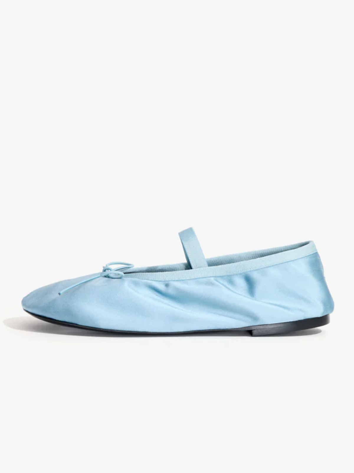 Satin Blue Super Cute Bow Ballet Flats Mary Janes