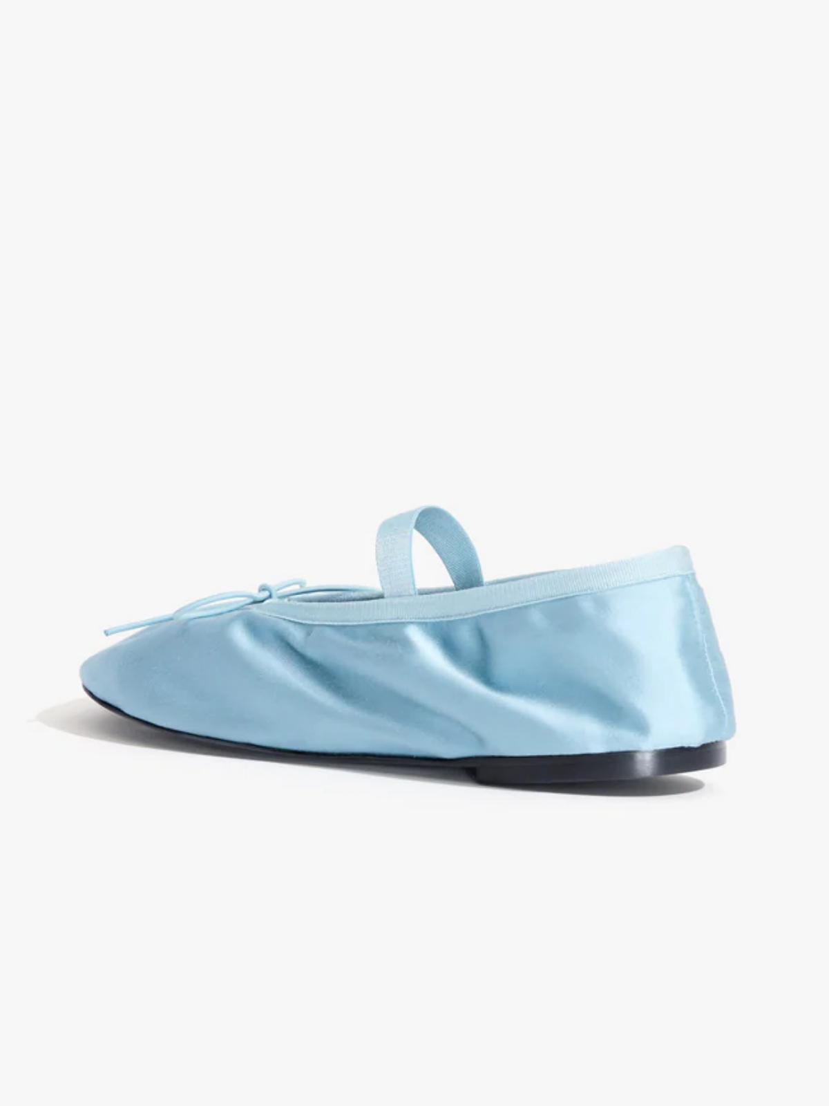 Satin Blue Super Cute Bow Ballet Flats Mary Janes