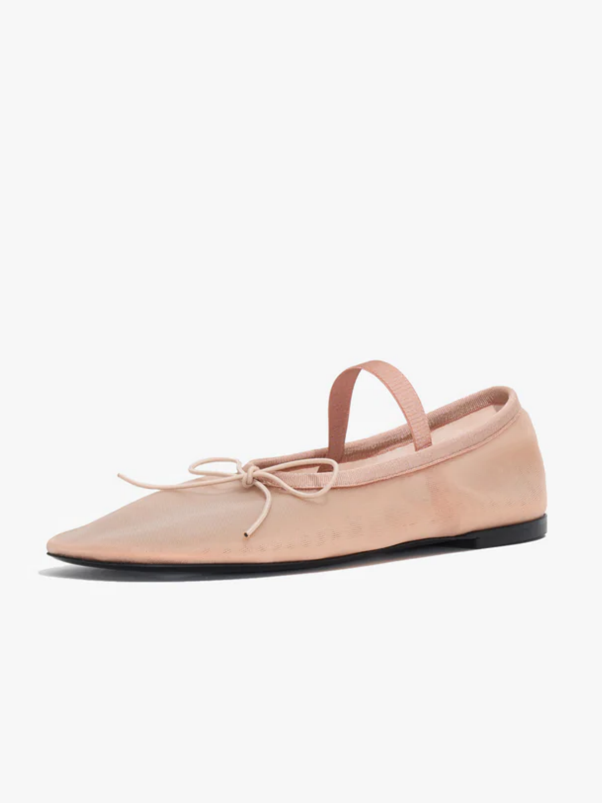 Mesh Blush Pink Super Cute Bow Ballet Flats Mary Janes