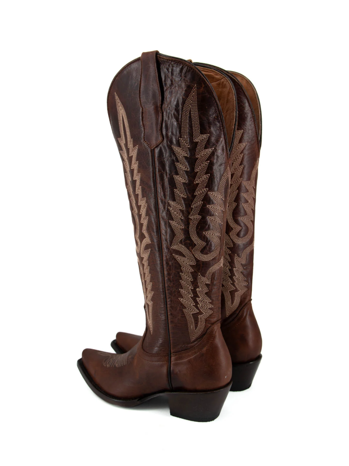 Brandy Embroidery Snip-Toe Half-Zip Cowgirl Knee High Tall Boots