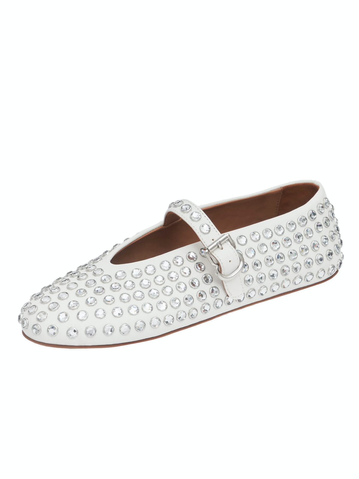 Cute White Sparkle Rhinestone Strass Ballet Flats Mary Janes