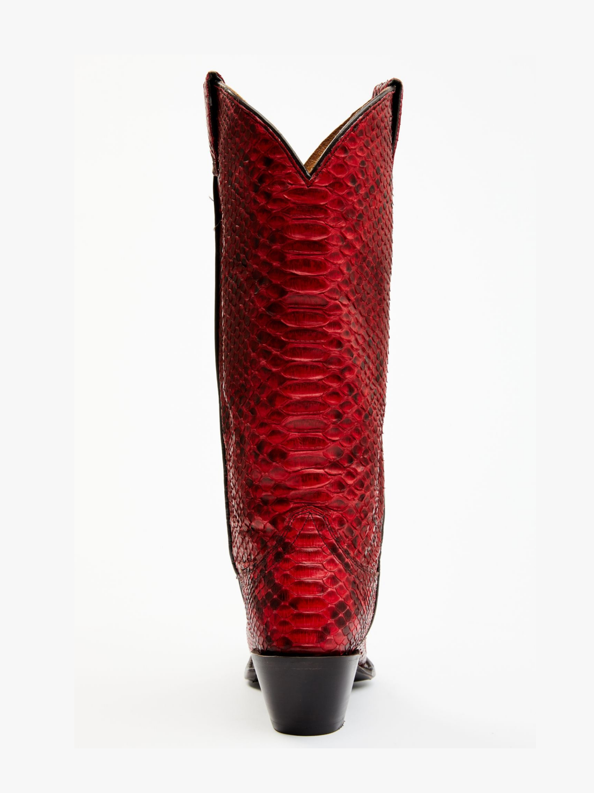 Red Snakeskin Snip-Toe Wide Mid Calf Tall Cowgirl Boots