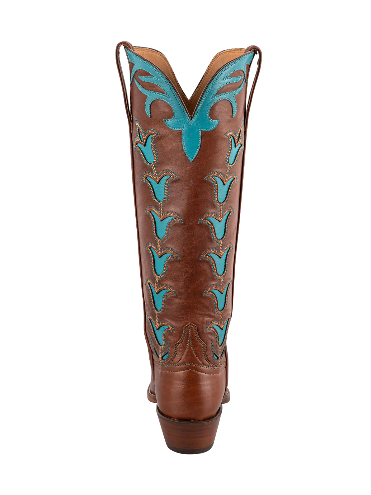 Chocolate Snip-Toe Tulip Inaly Wide Mid Calf Tall Cowgirl Boots