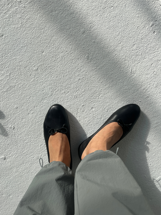 Black Bow Ballet Flats Mary Janes With Elastic Band