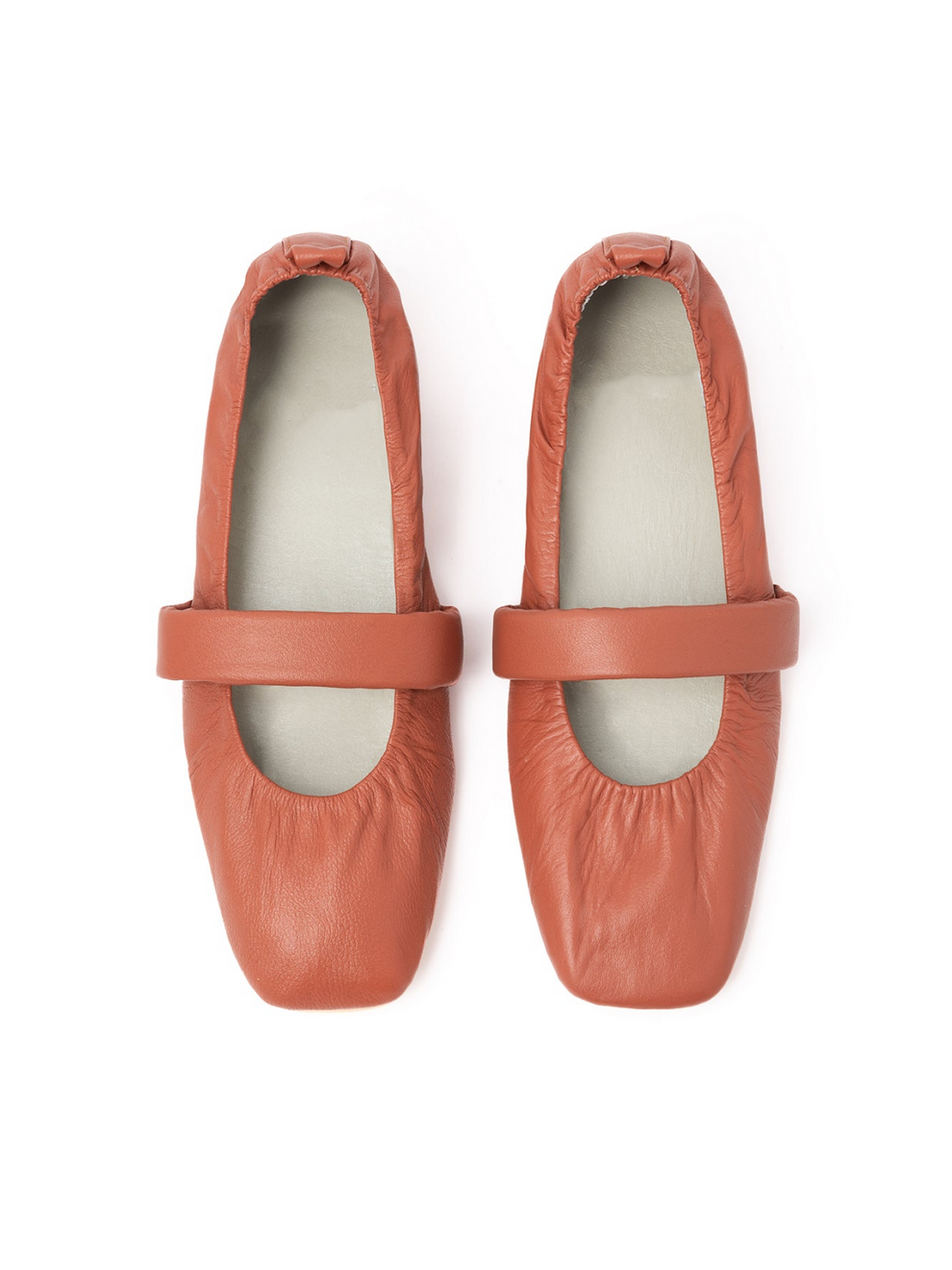 Terracotta Square Toe Ballet Flats Mary Janes For Women – Fuchsia Boots