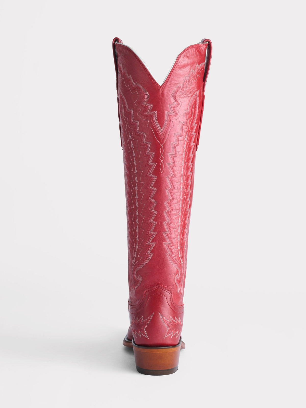 Red Snip-Toe Classic Western Embroidery Wide Calf Knee High Cowgirl Boots