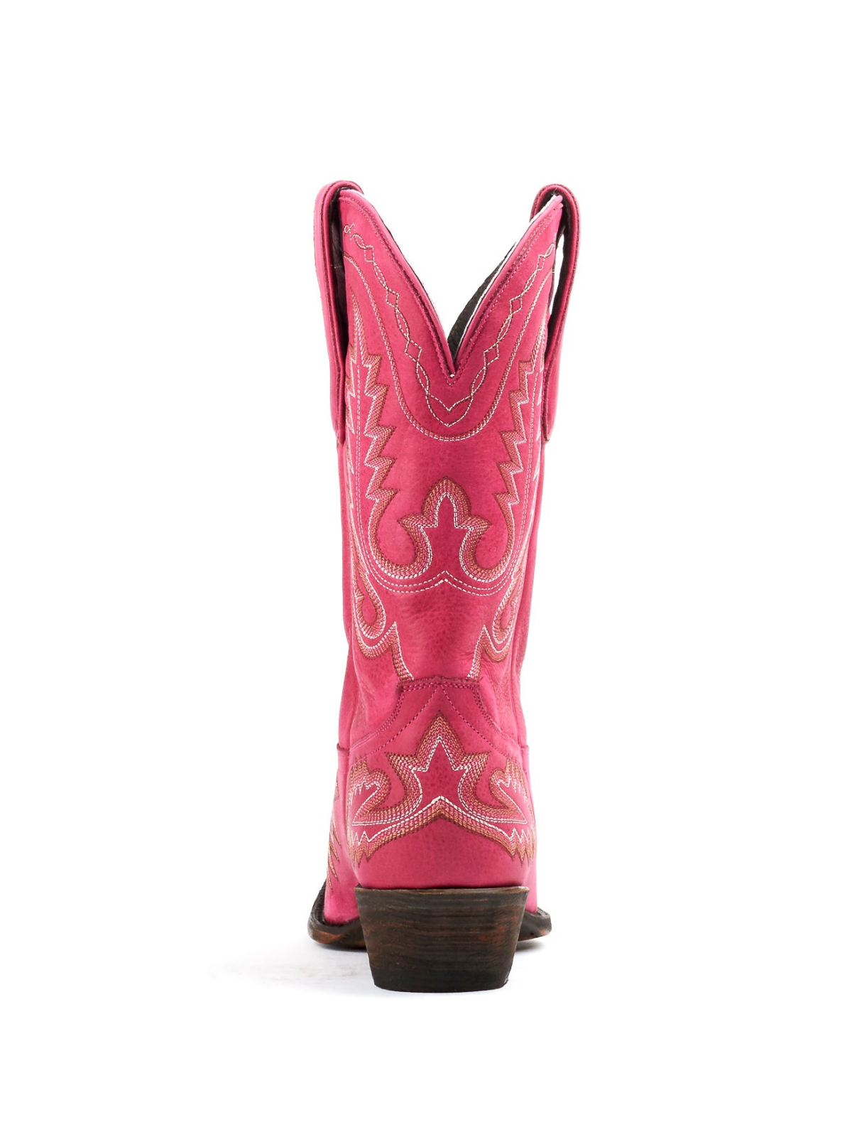 Pink Classic Snip-Toe Embroidery Wide Mid Calf Cowgirl Boots