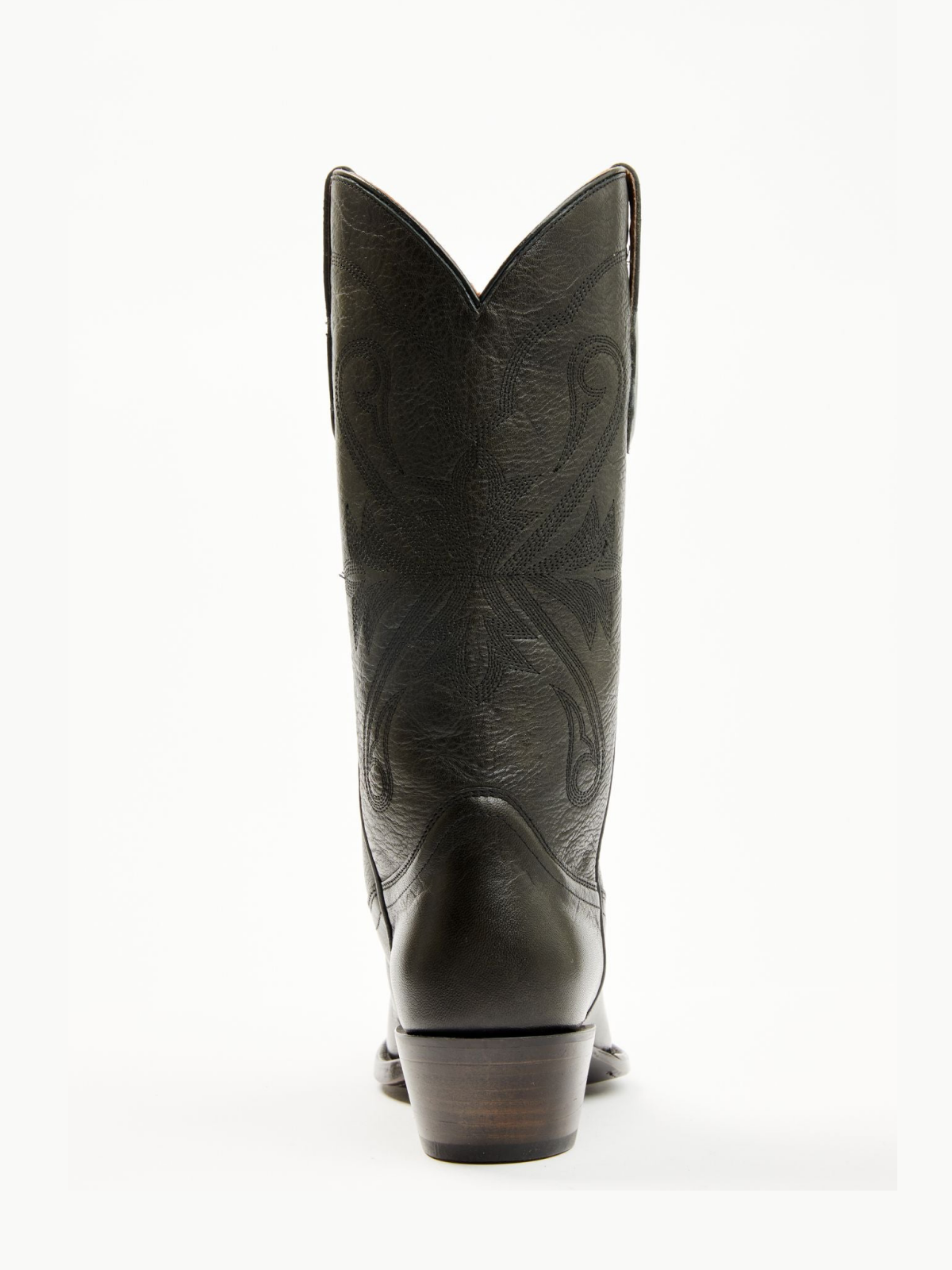 Black Square-Toe Wide Mid Calf Tall Western Boots For Women