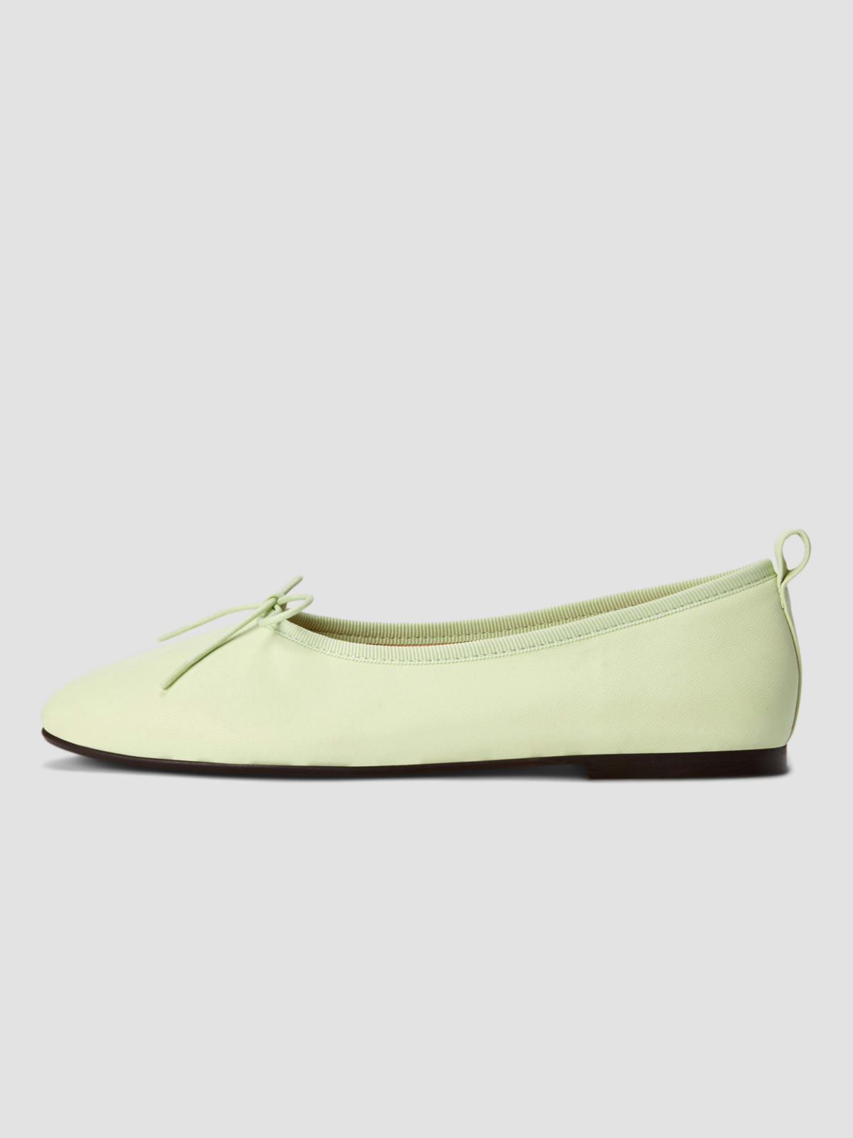 Women's Seafoam Green Vegan Leather Bow Ballet Flats With Square Toe