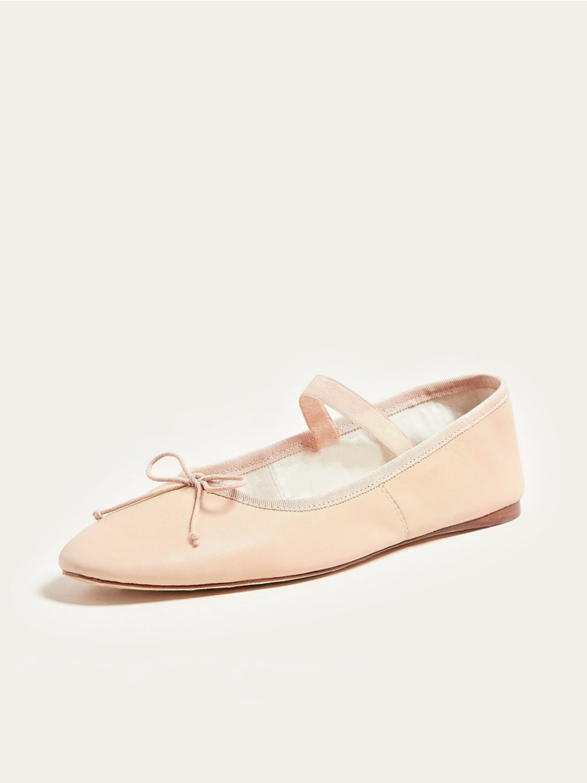 Blush Pink Bow Detail Vegan Leather Ballet Flats Mary Janes