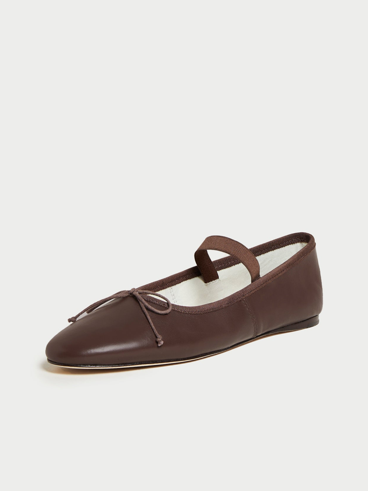 Chocolate Bow Ballet Flats Mary Janes With Elastic Band