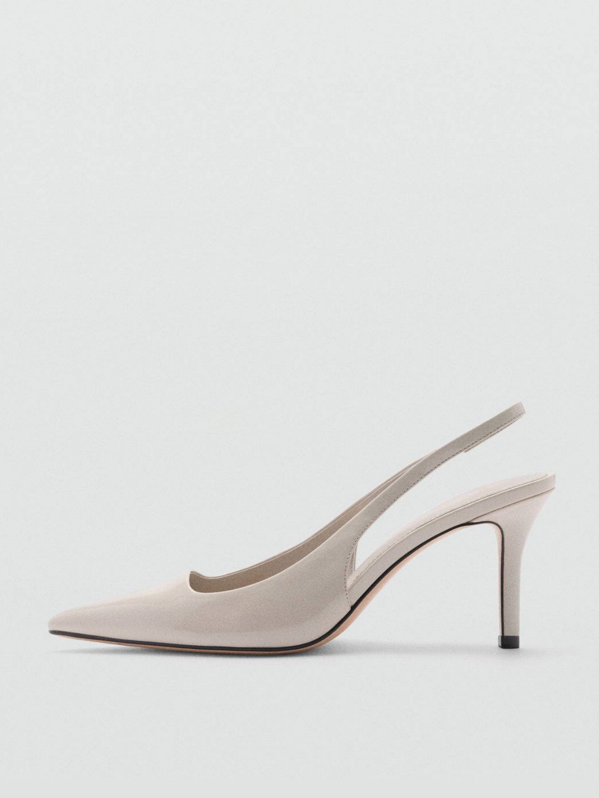 Ice Grey Patent Pointed-Toe High Heels Slingback Pumps