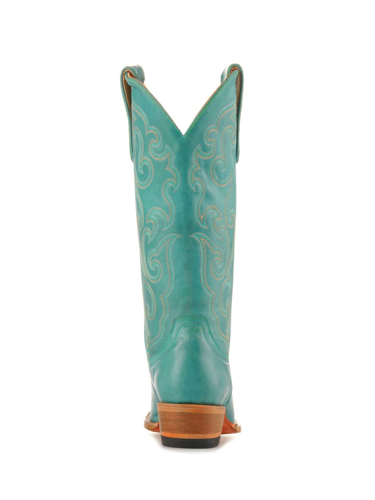 Embroidery Snip-Toe Wide Mid Calf Tall Cowgirl Boots - Turquoise