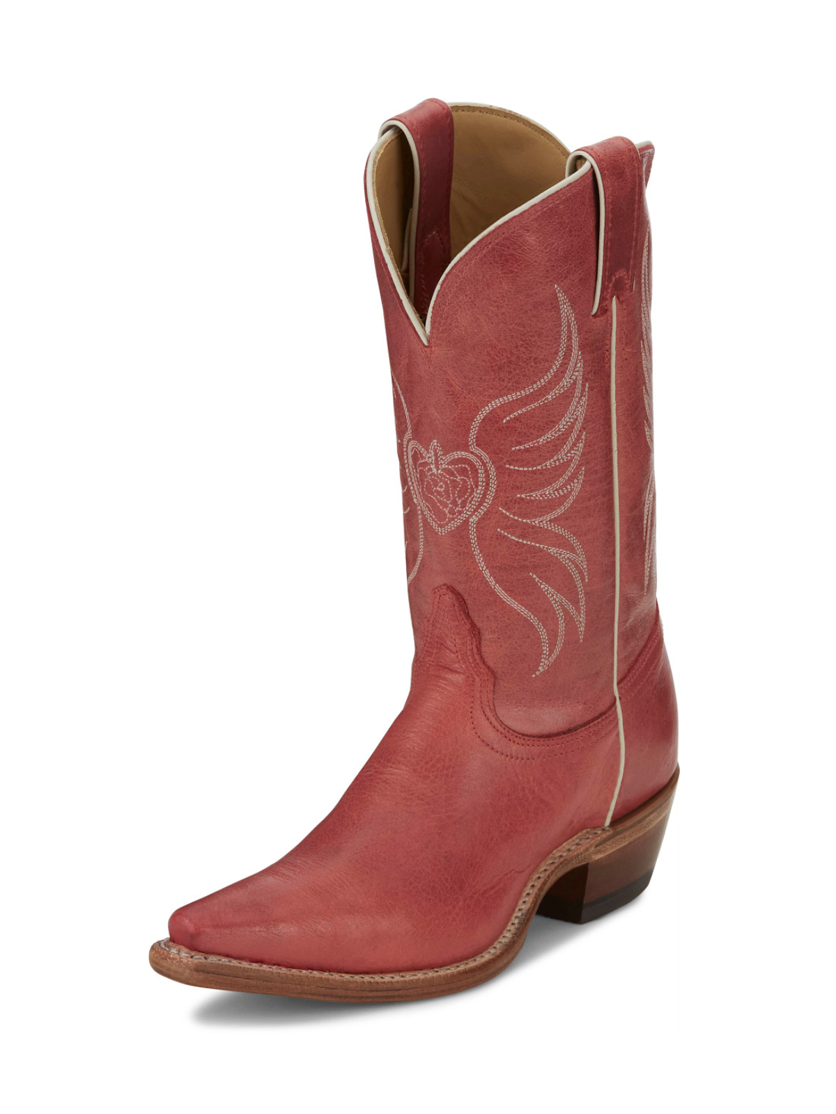 Ruby Red Snip-Toe Heart Embroidery Wide Mid Calf Tall Cowgirl Boots ...