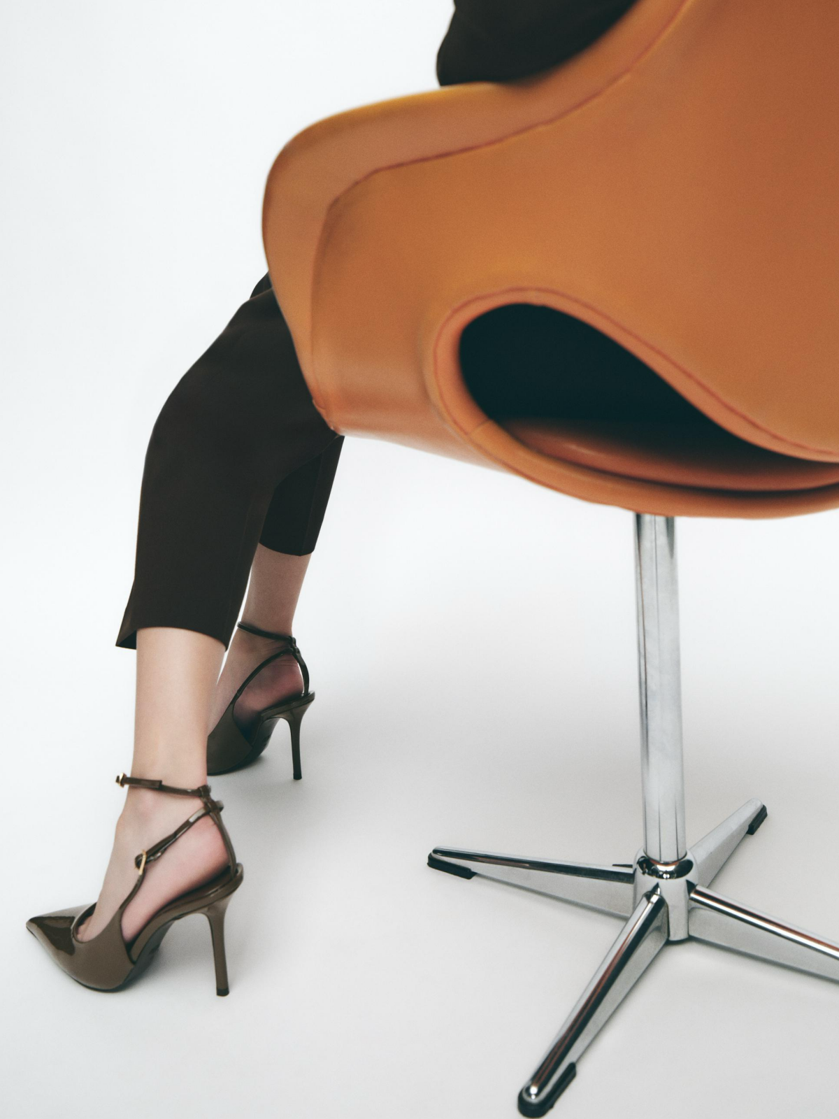 Green Patent Pointed-Toe Double Buckle Ankle Strap Slingback Pump High Heels